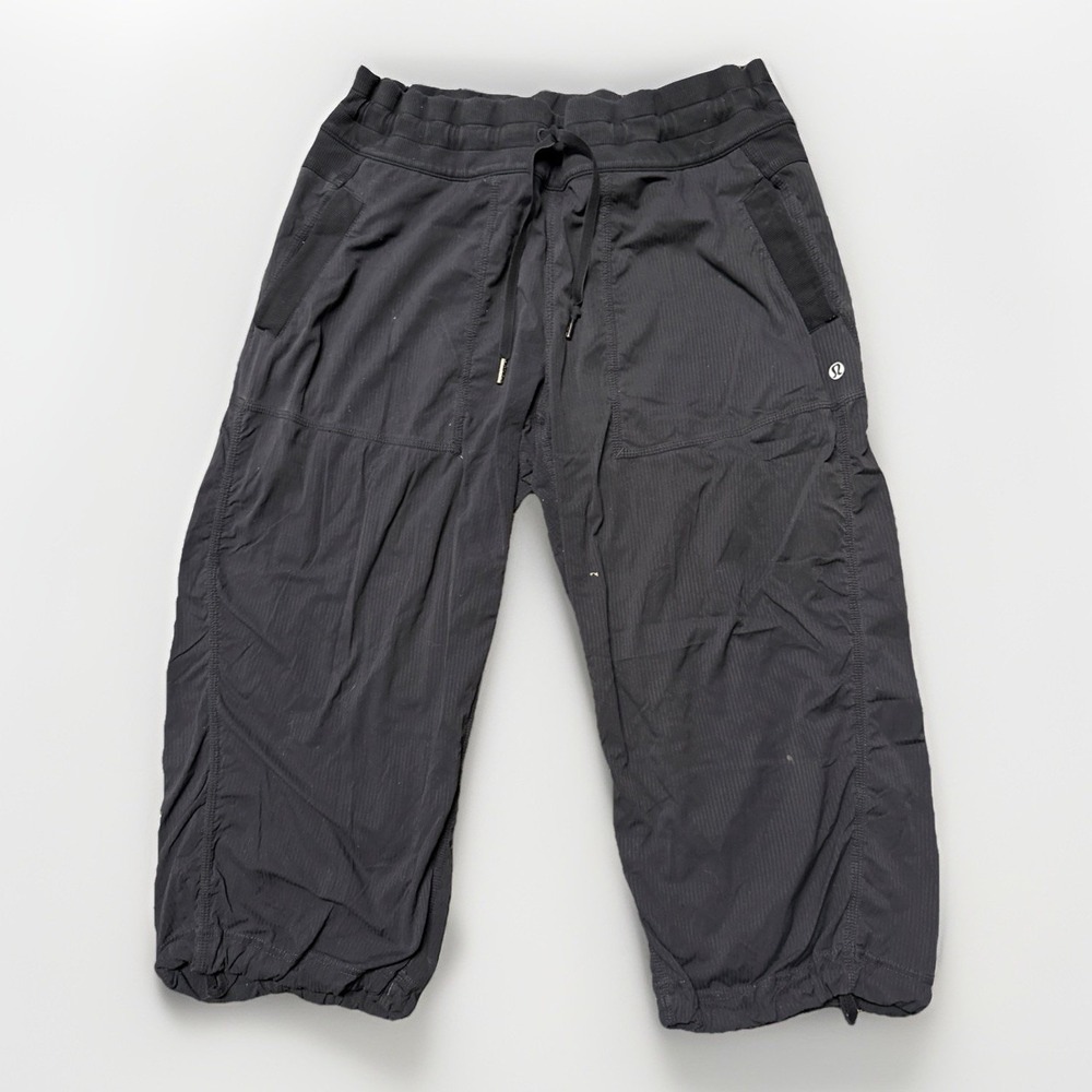 Lululemon Pants Women's Dance Studio Capri‎ Black Drawstring Ankle Gym 36x19